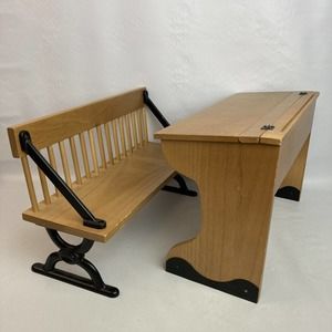 American Girl Doll Addy School Double Desk & Bench Pleasant Company Retired Set